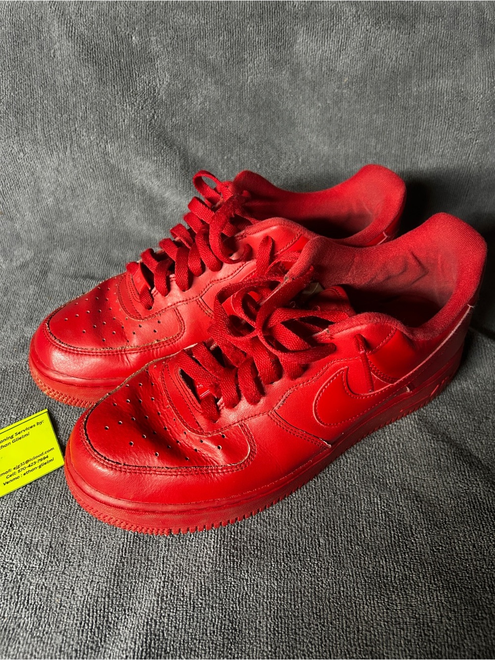 Nike Air Force 1 Low Triple Red Men’s Size 9 All Red Leather AF1